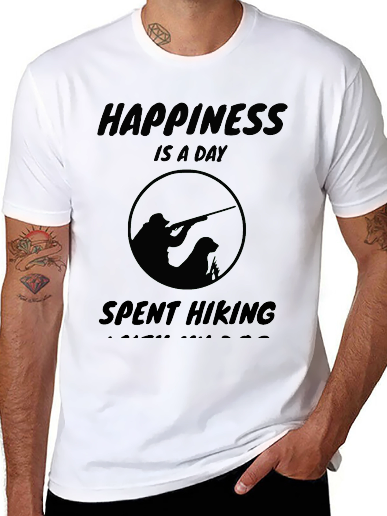 Happiness Is A Day Spent Hiking Black T-Shirt