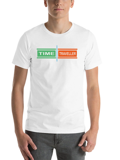 Time Traveler Graphic T-Shirt - Black Unique Design