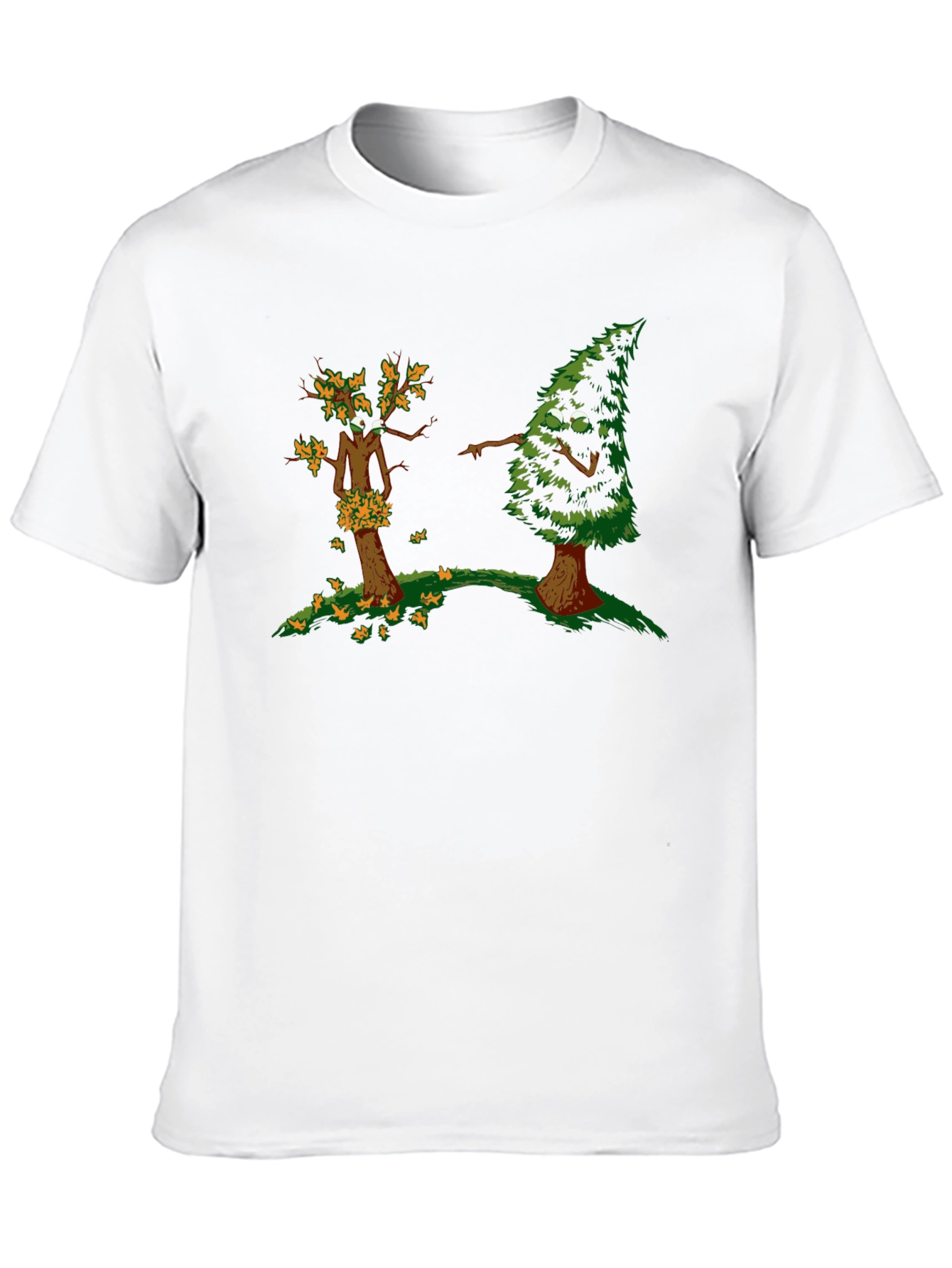 Funny Tree Cartoon Black T-Shirt