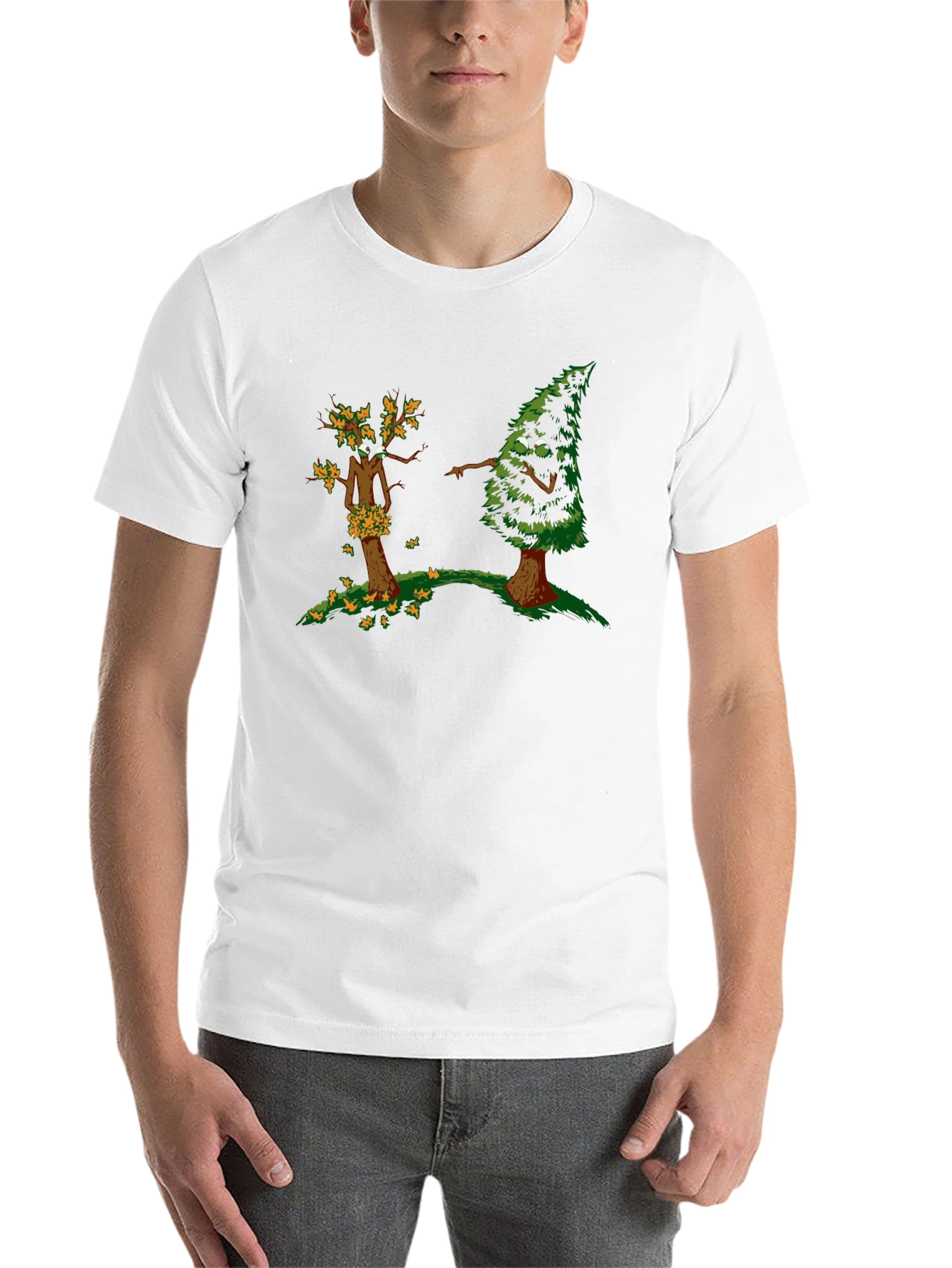 Funny Tree Cartoon Black T-Shirt