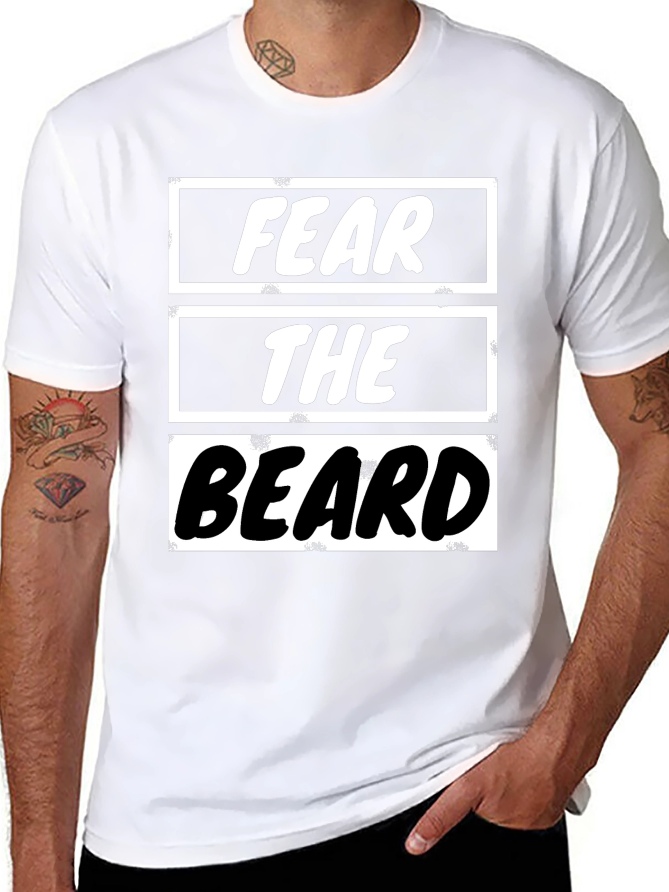 Fear the Beard Graphic Tee - Mens Black T-Shirt