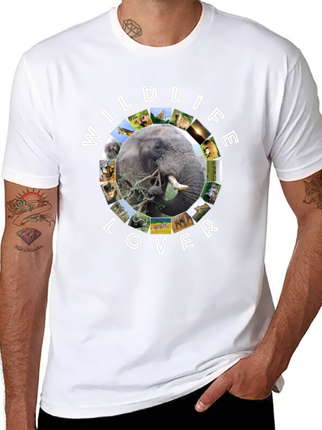 Wildlife Lover Graphic Tee - Black Cotton T-Shirt