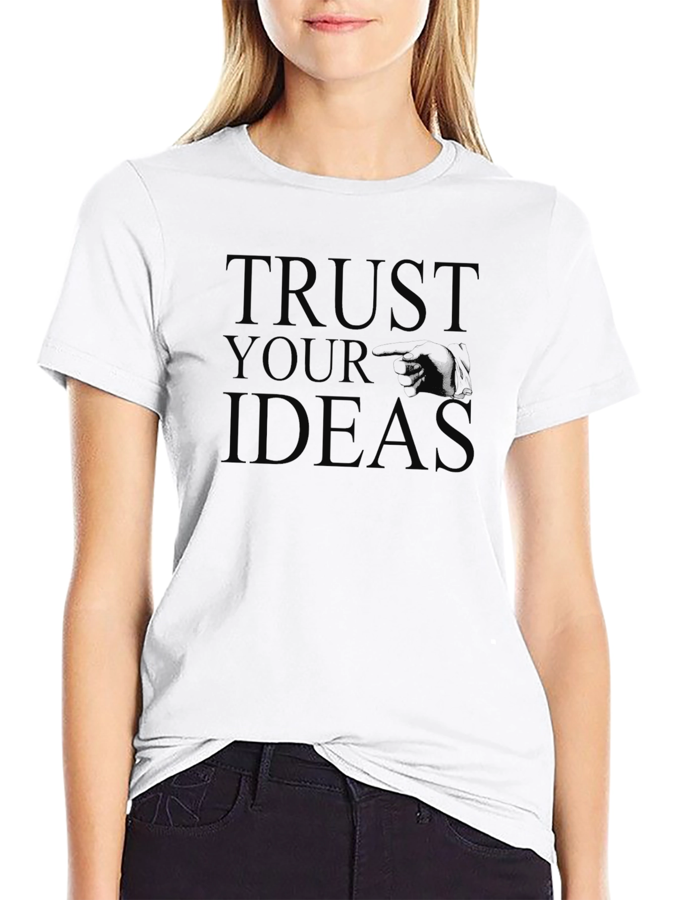 Trust Your Ideas Graphic Print Black T-Shirt