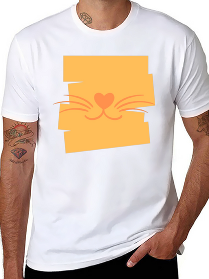 Cute Cat Face Graphic Tee - Stylish Casual Wear