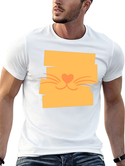 Cute Cat Face Graphic Tee - Stylish Casual Wear
