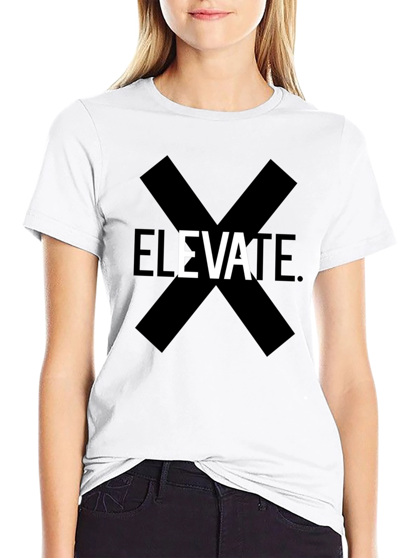 Elevate Graphic Print Black T-Shirt