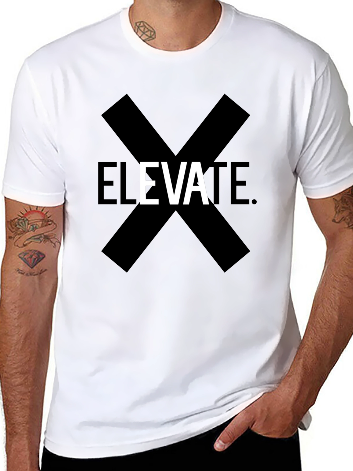 Elevate Graphic Print Black T-Shirt