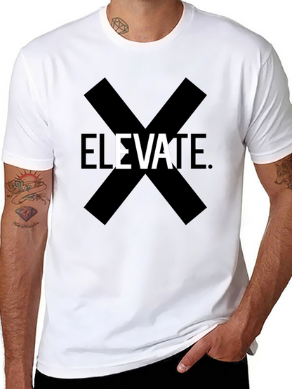Elevate Graphic Print Black T-Shirt