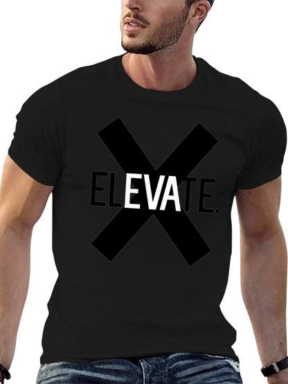 Elevate Graphic Print Black T-Shirt