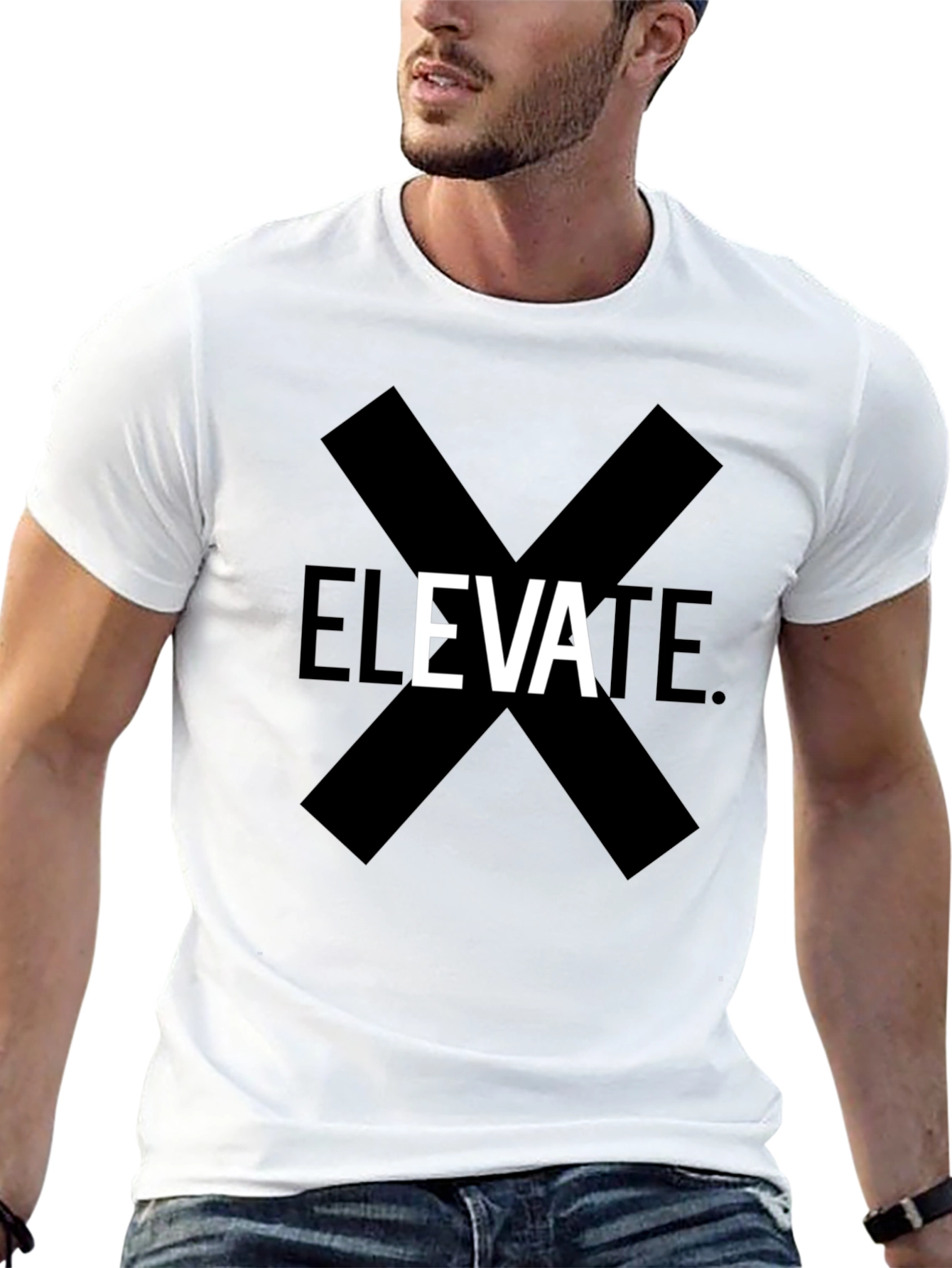 Elevate Graphic Print Black T-Shirt
