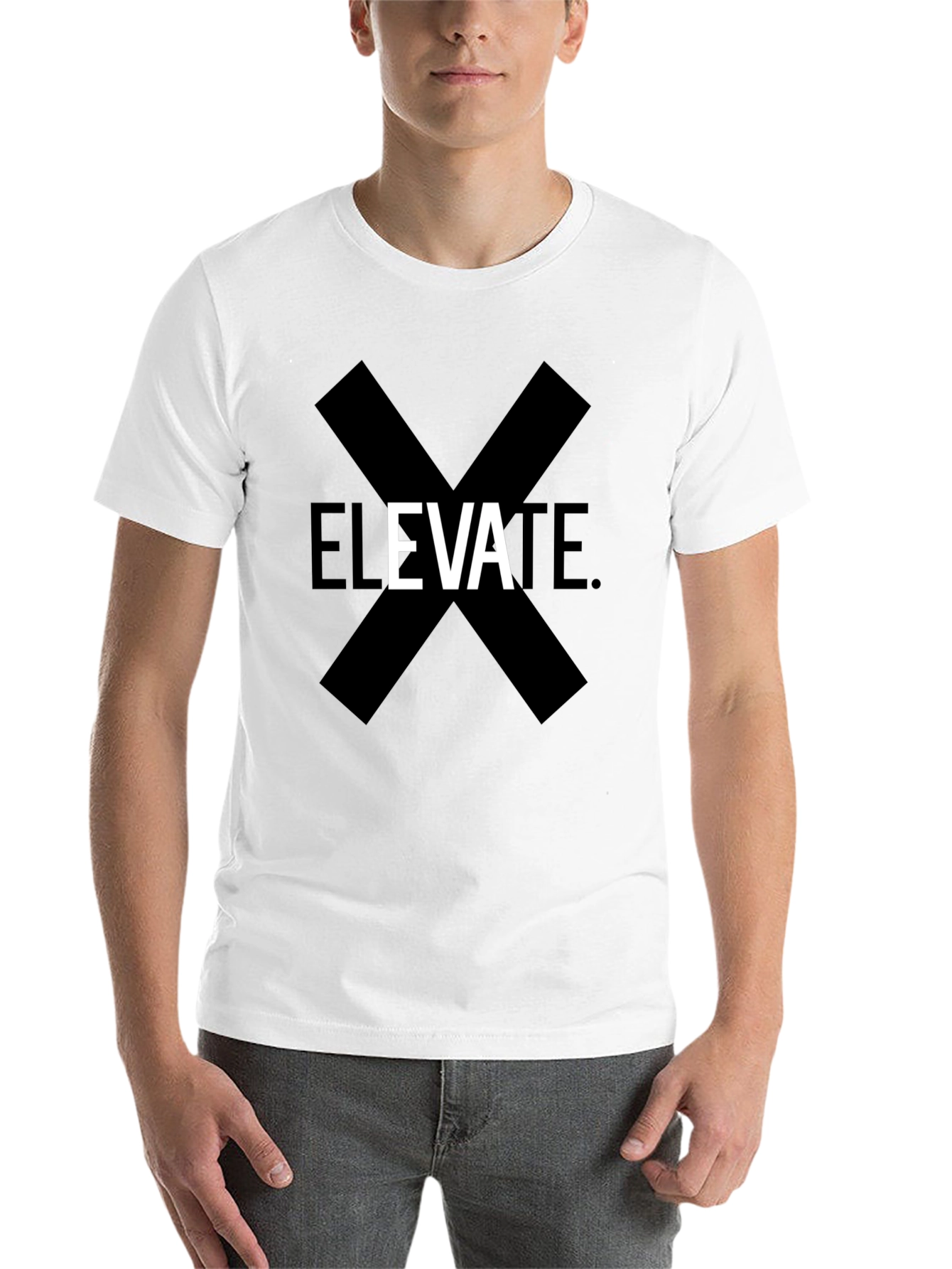 Elevate Graphic Print Black T-Shirt