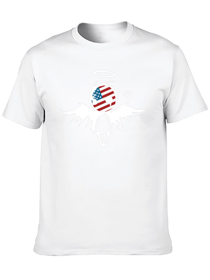 American Flag Angel Graphic T-Shirt