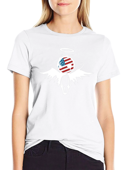 American Flag Angel Graphic T-Shirt