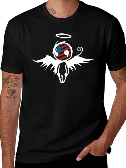 American Flag Angel Graphic T-Shirt