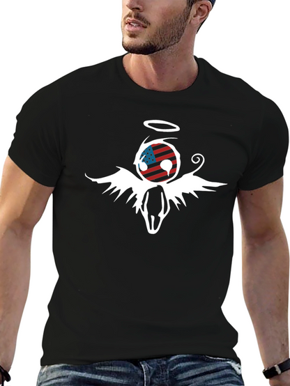American Flag Angel Graphic T-Shirt