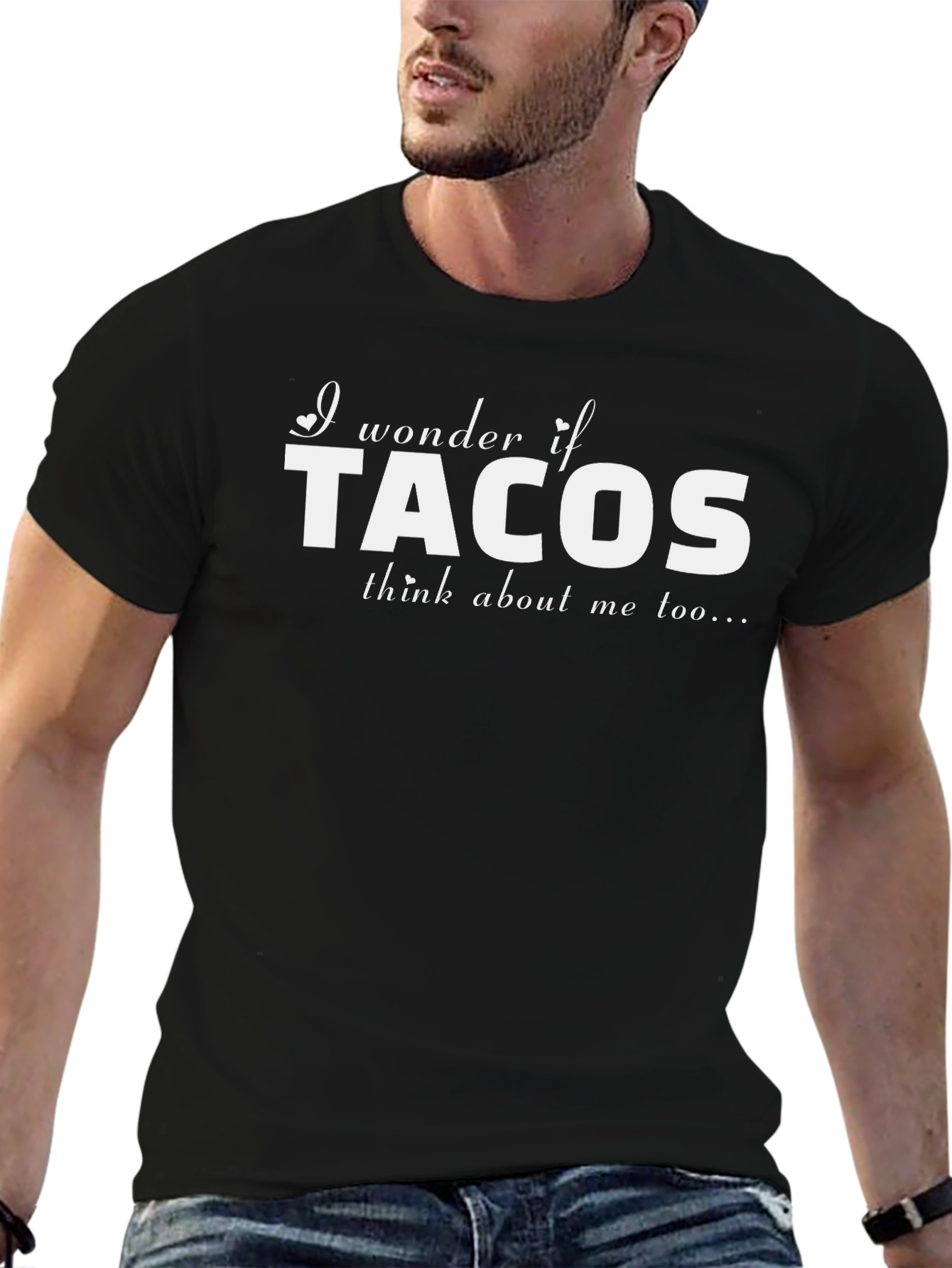 Tacos Graphic Tee - Mens Black Cotton T-Shirt