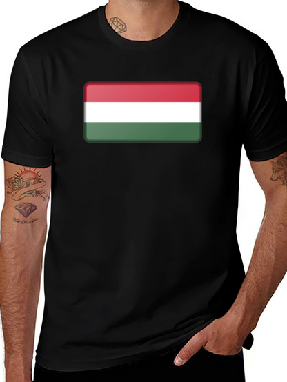 Hungary Flag T-Shirt - Black Casual Tee