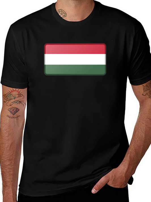 Hungary Flag T-Shirt - Black Casual Tee