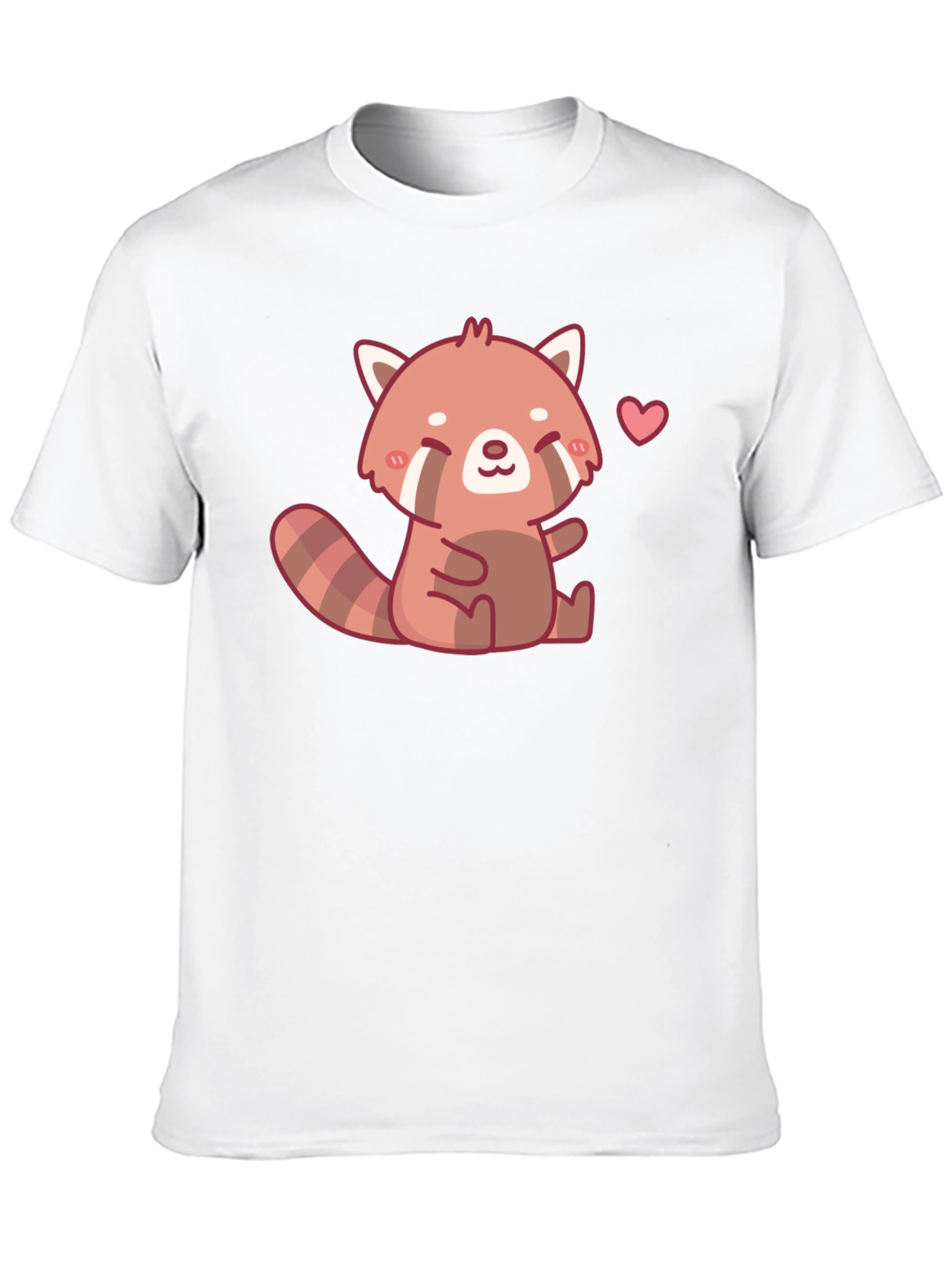 Cute Red Panda Heart Black T-Shirt