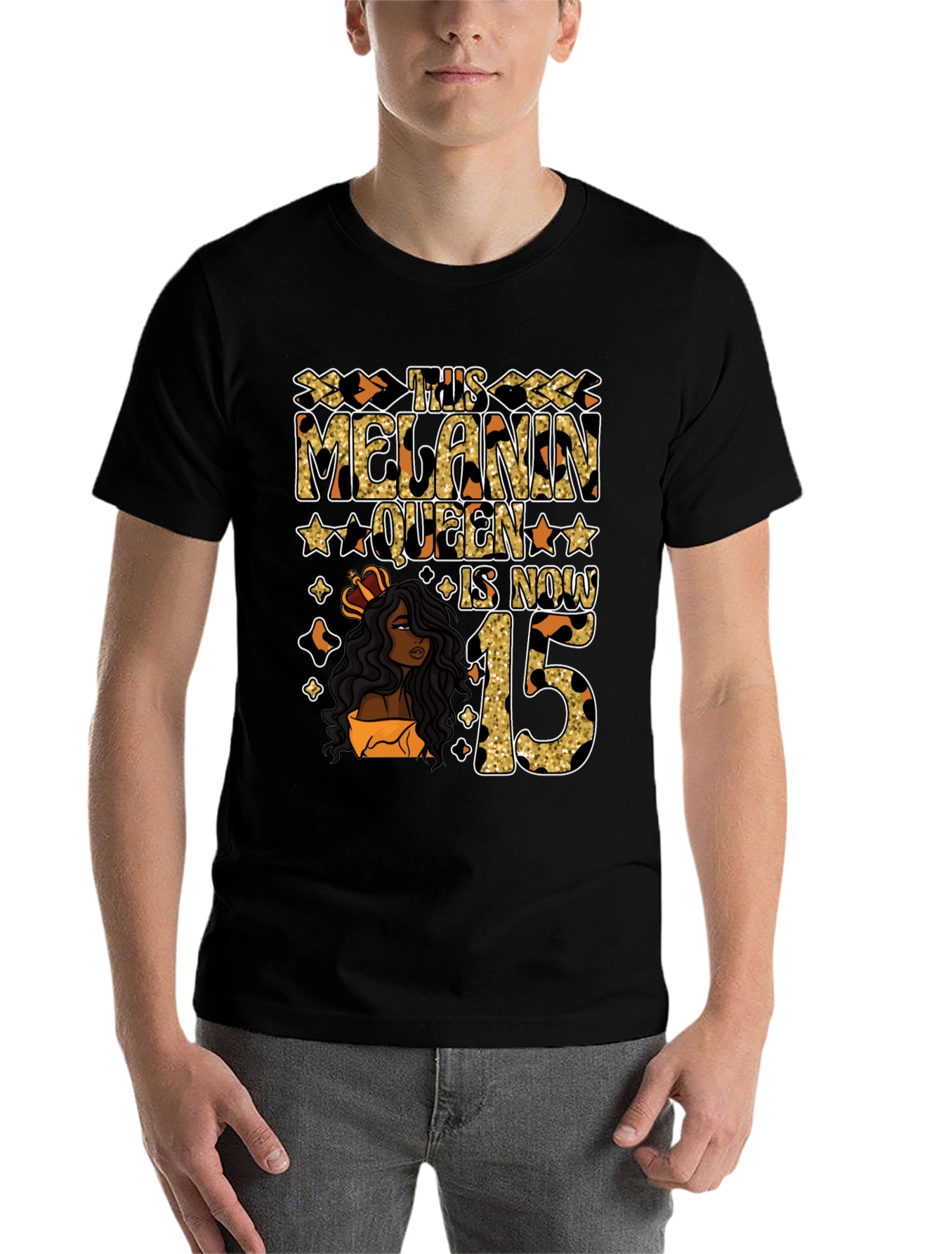 Melanin Queen 15th Birthday T-Shirt