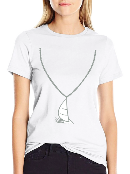 Nautical Sailboat Necklace Graphic Tee - Black
