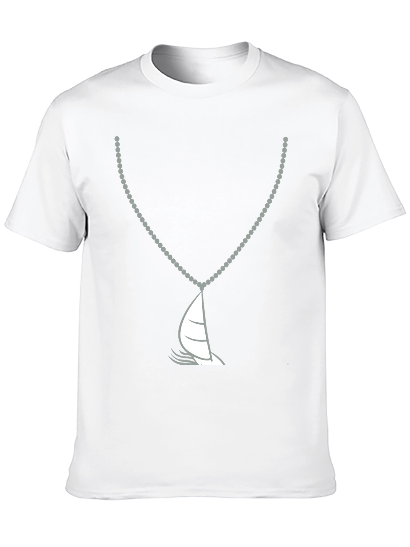 Nautical Sailboat Necklace Graphic Tee - Black