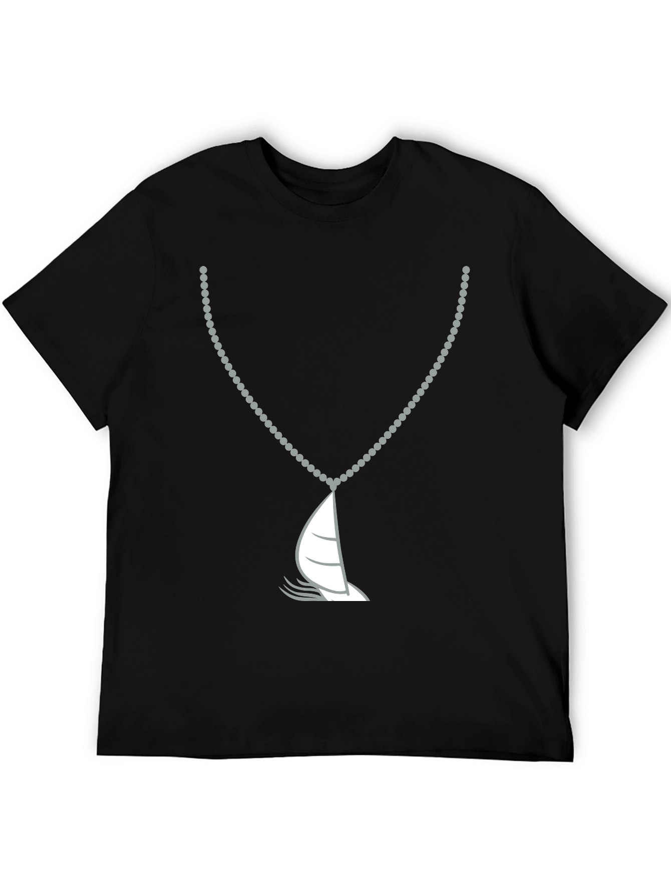 Nautical Sailboat Necklace Graphic Tee - Black