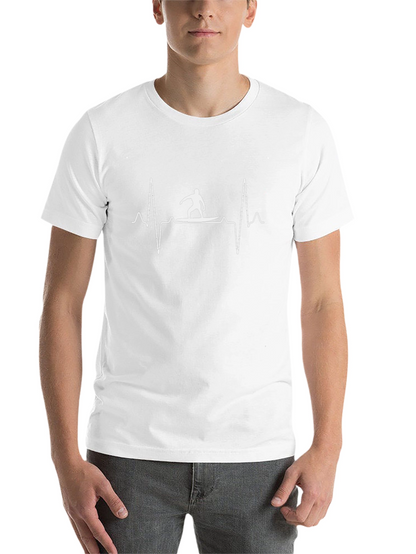 Surfer Heartbeat Graphic Tee - Black Cotton T-Shirt