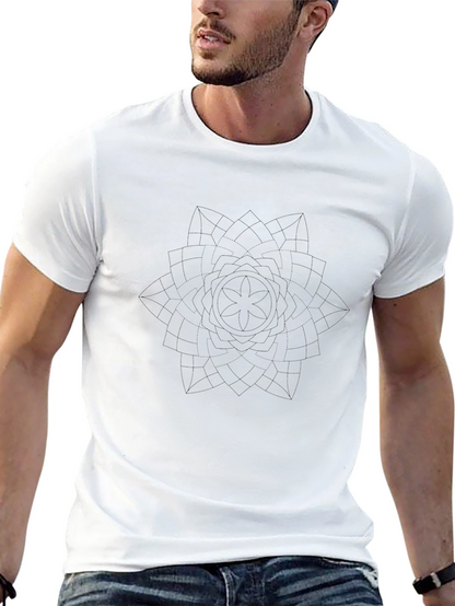 Geometric Mandala Graphic Black T-Shirt