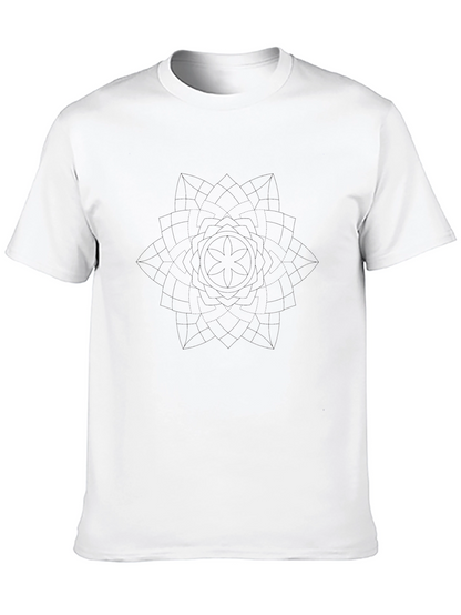Geometric Mandala Graphic Black T-Shirt