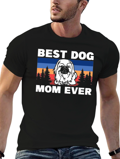 Best Dog Mom Ever T-Shirt - Cute Pekingese Design