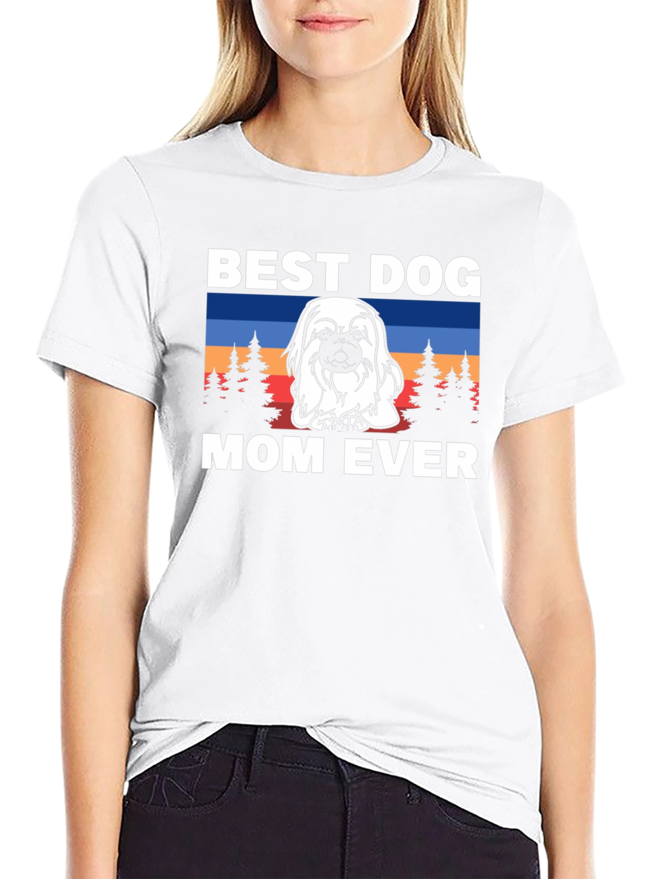 Best Dog Mom Ever T-Shirt - Cute Pekingese Design
