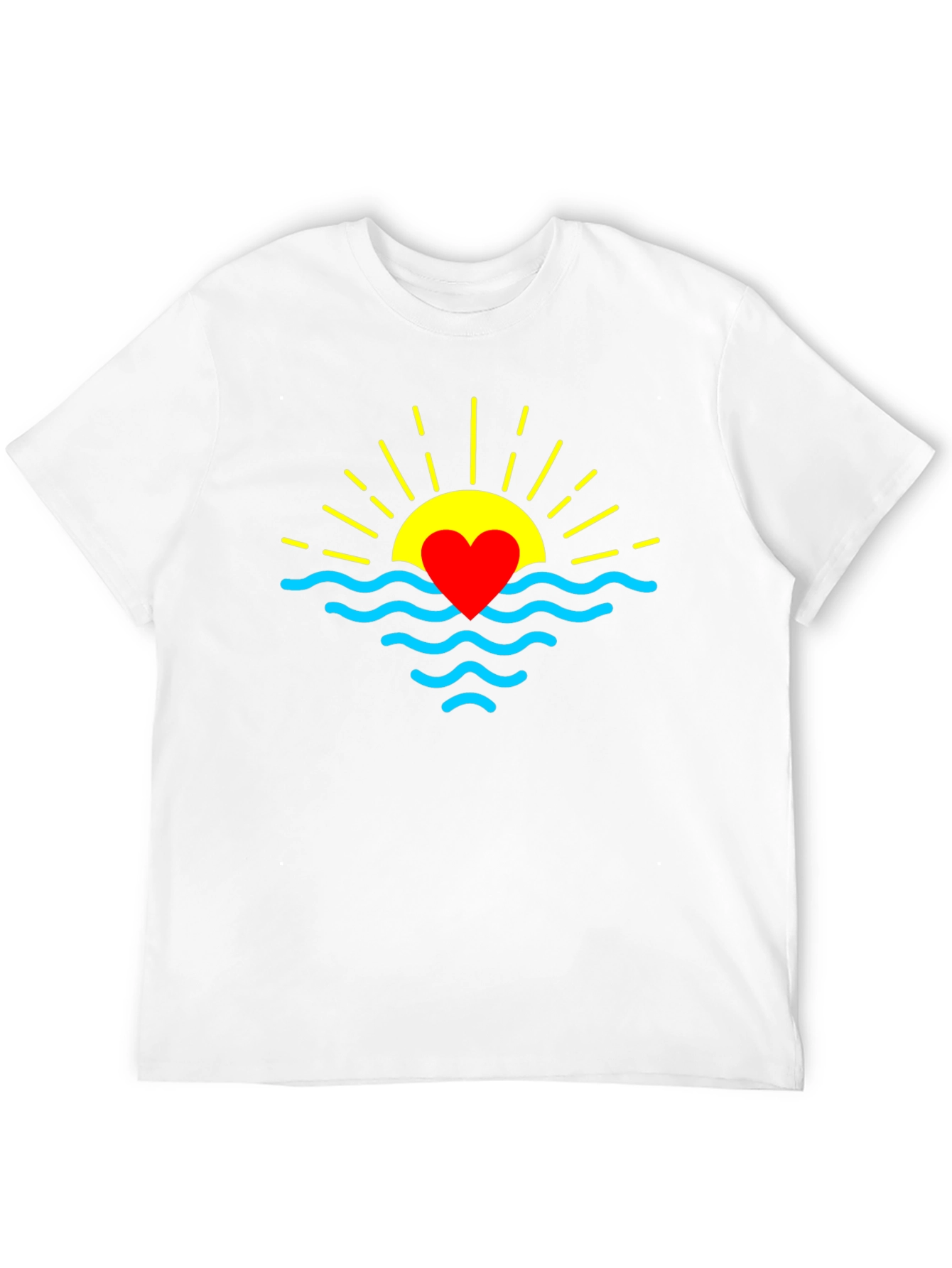 Heart Sunrise Graphic Tee - Soft Black Cotton