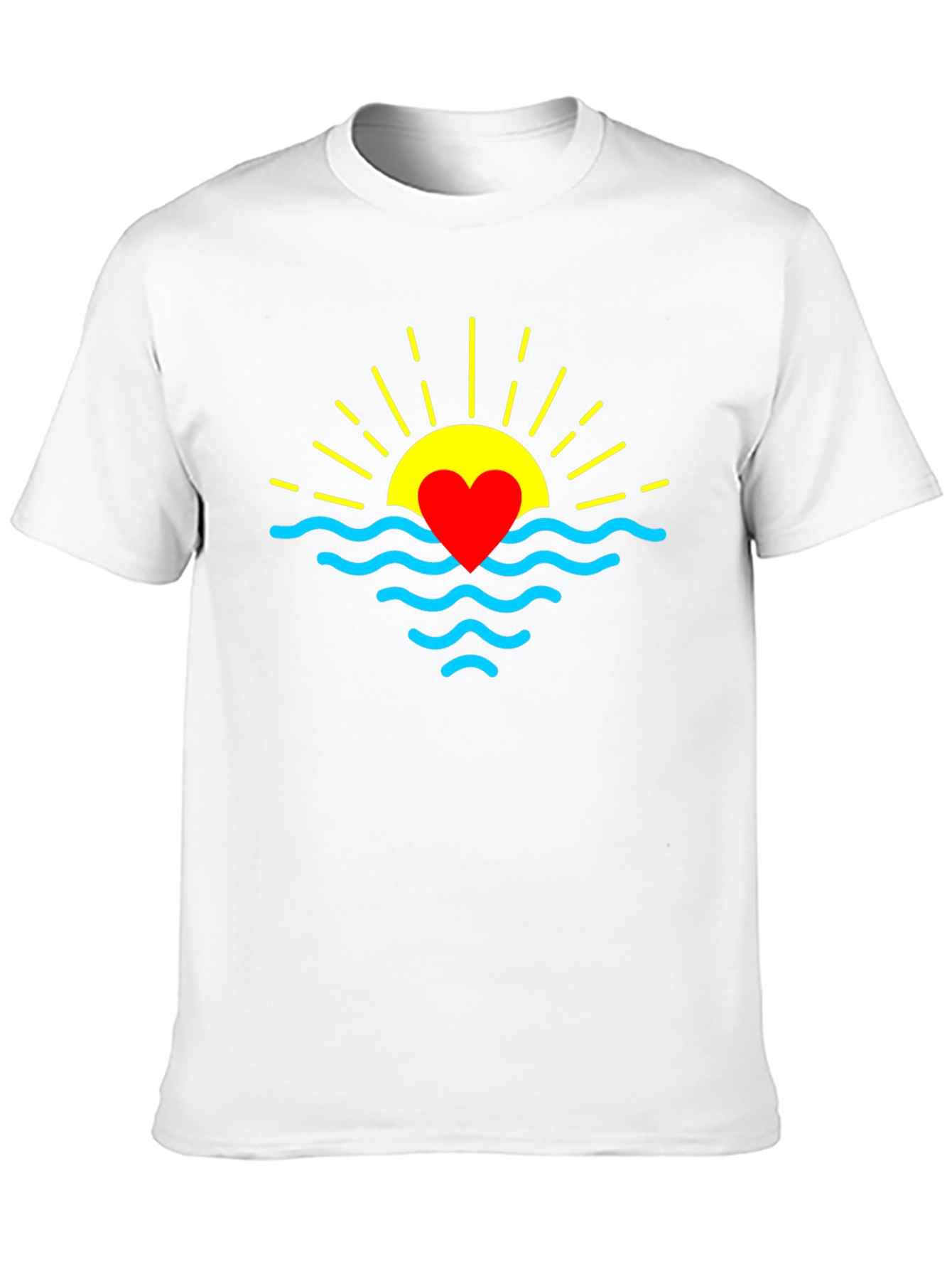 Heart Sunrise Graphic Tee - Soft Black Cotton