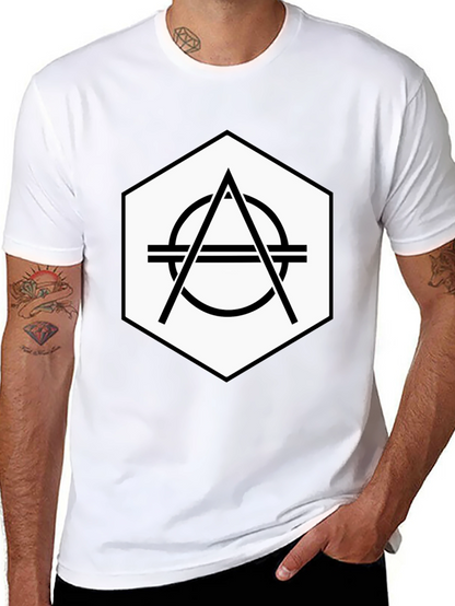 Geometric Hexagon Graphic Tee - Stylish Black T-Shirt