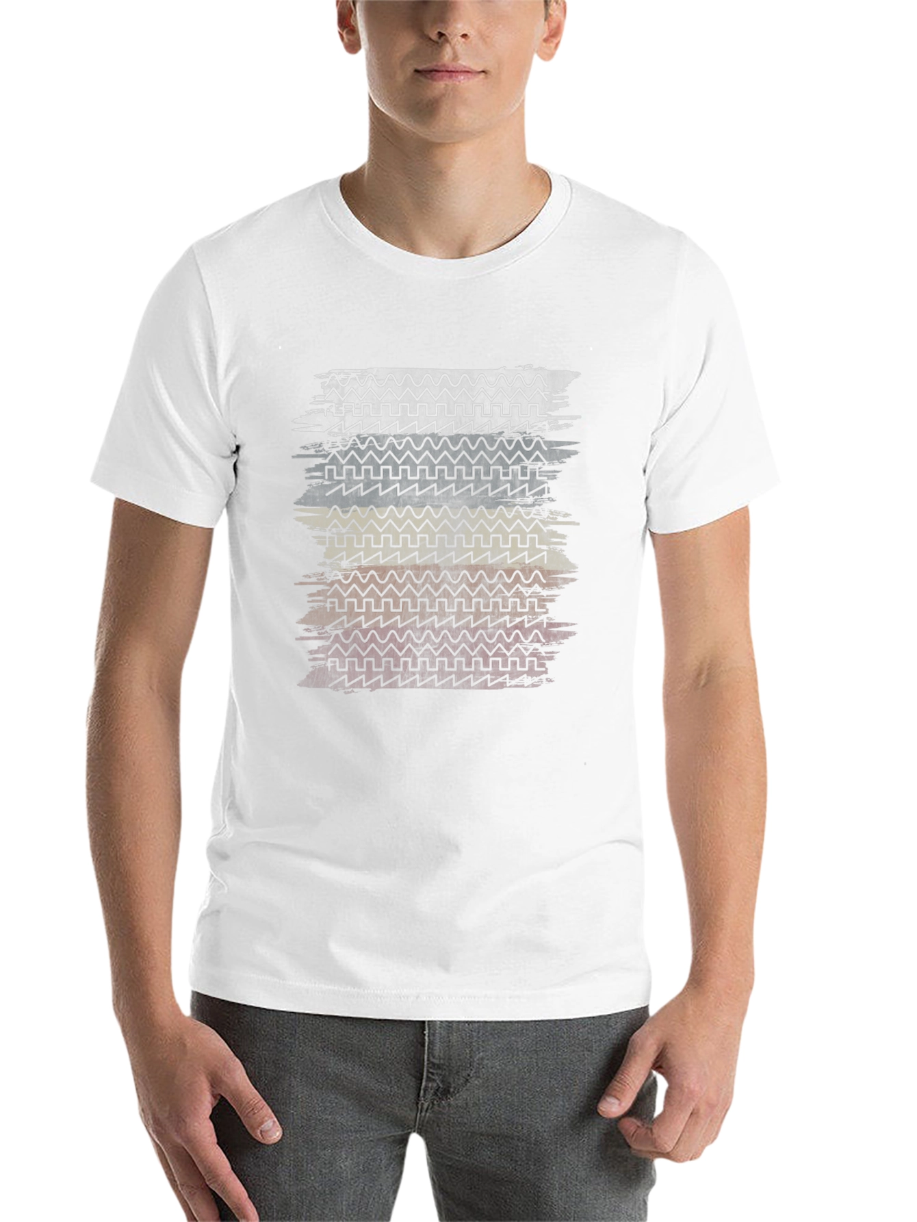 Retro Wave Pattern Mens T-Shirt
