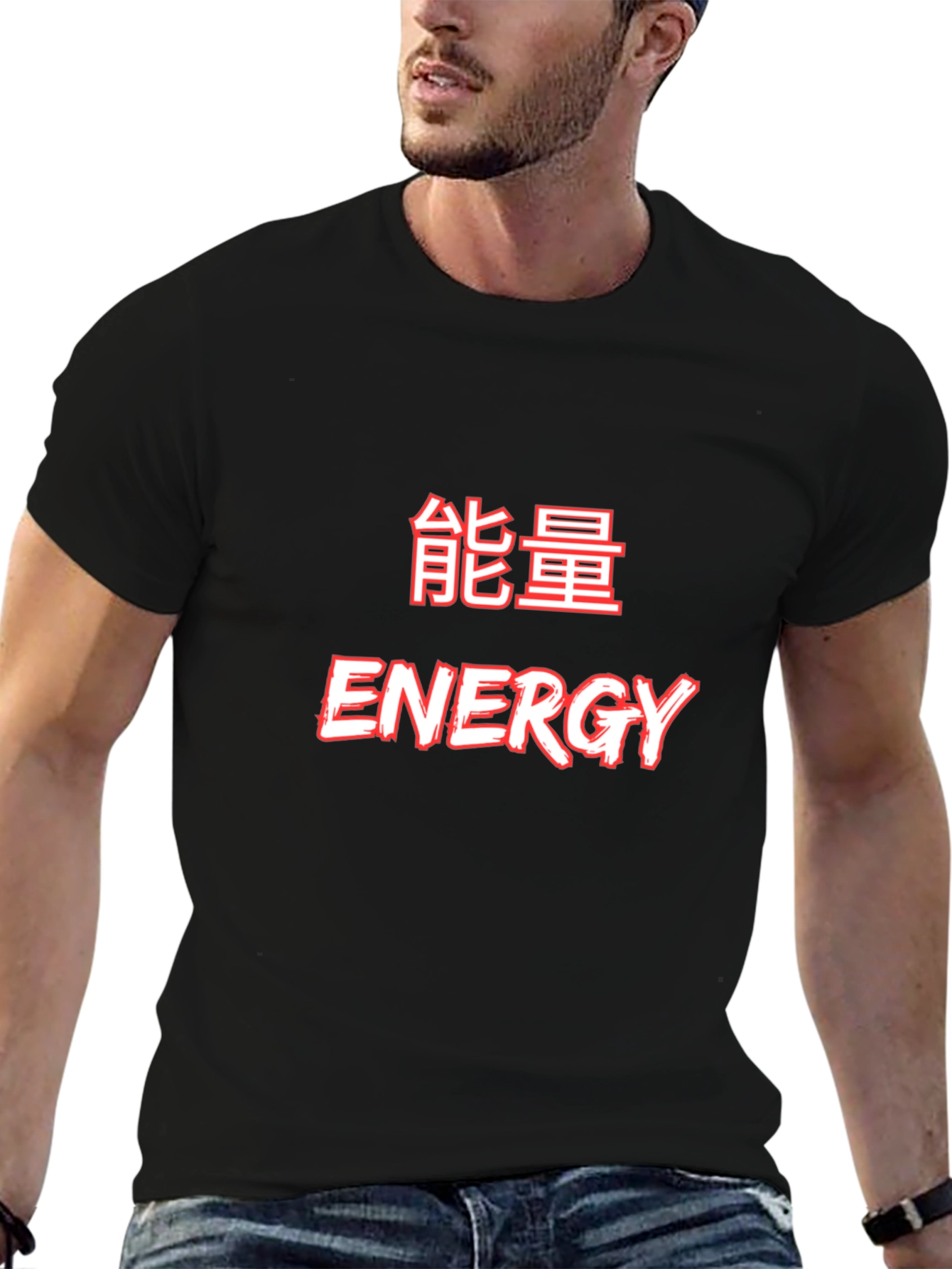 Energy Graphic T-Shirt - Black Crew Neck Tee