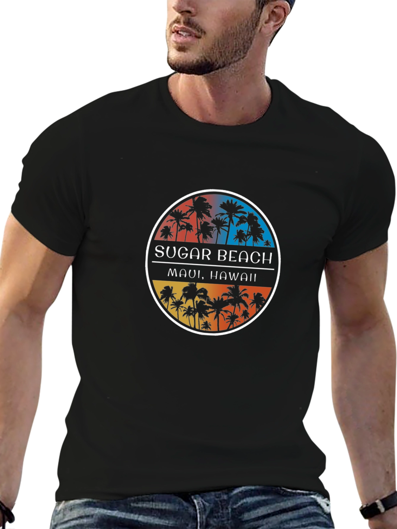 Sugar Beach Maui Hawaii Black T-Shirt