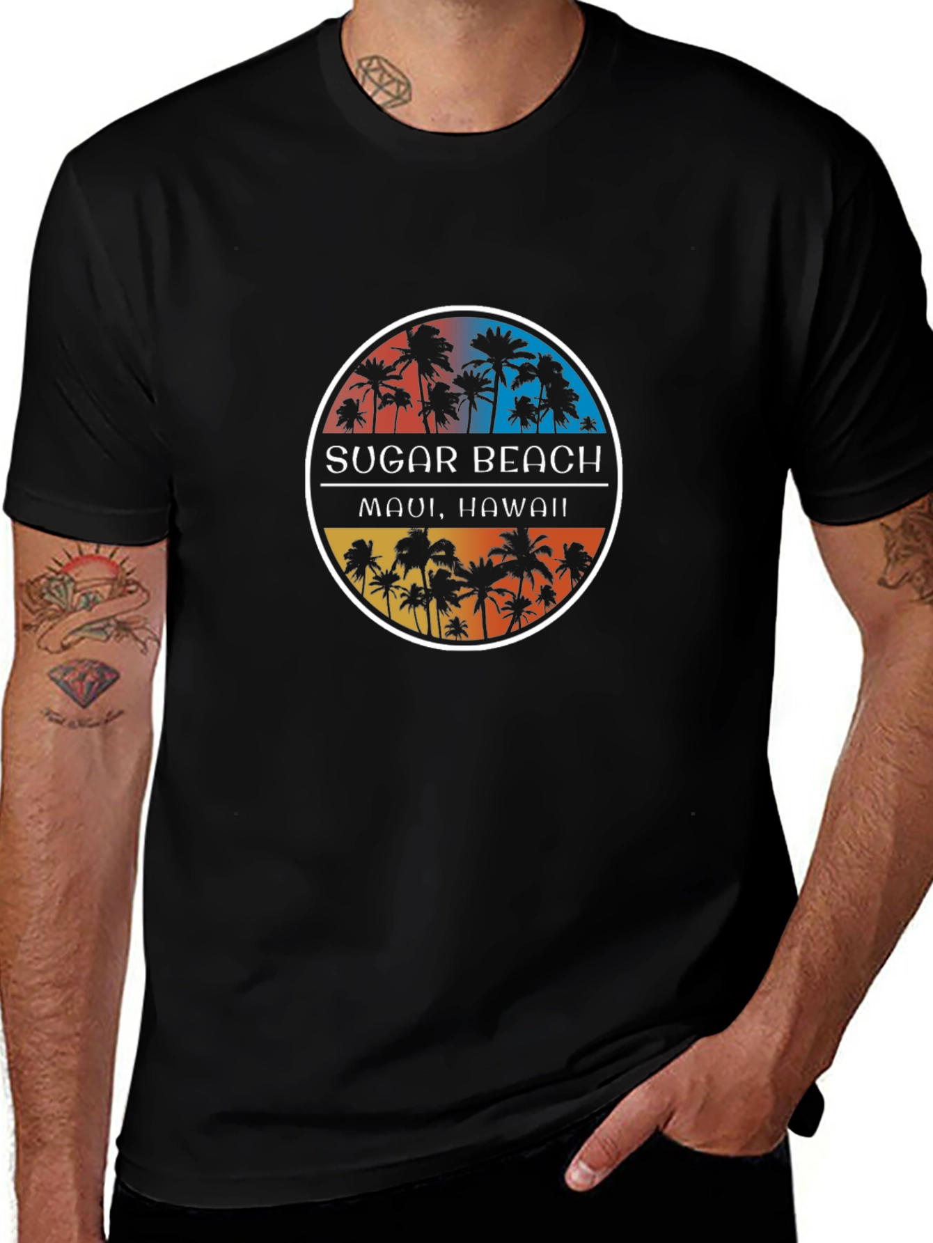 Sugar Beach Maui Hawaii Black T-Shirt