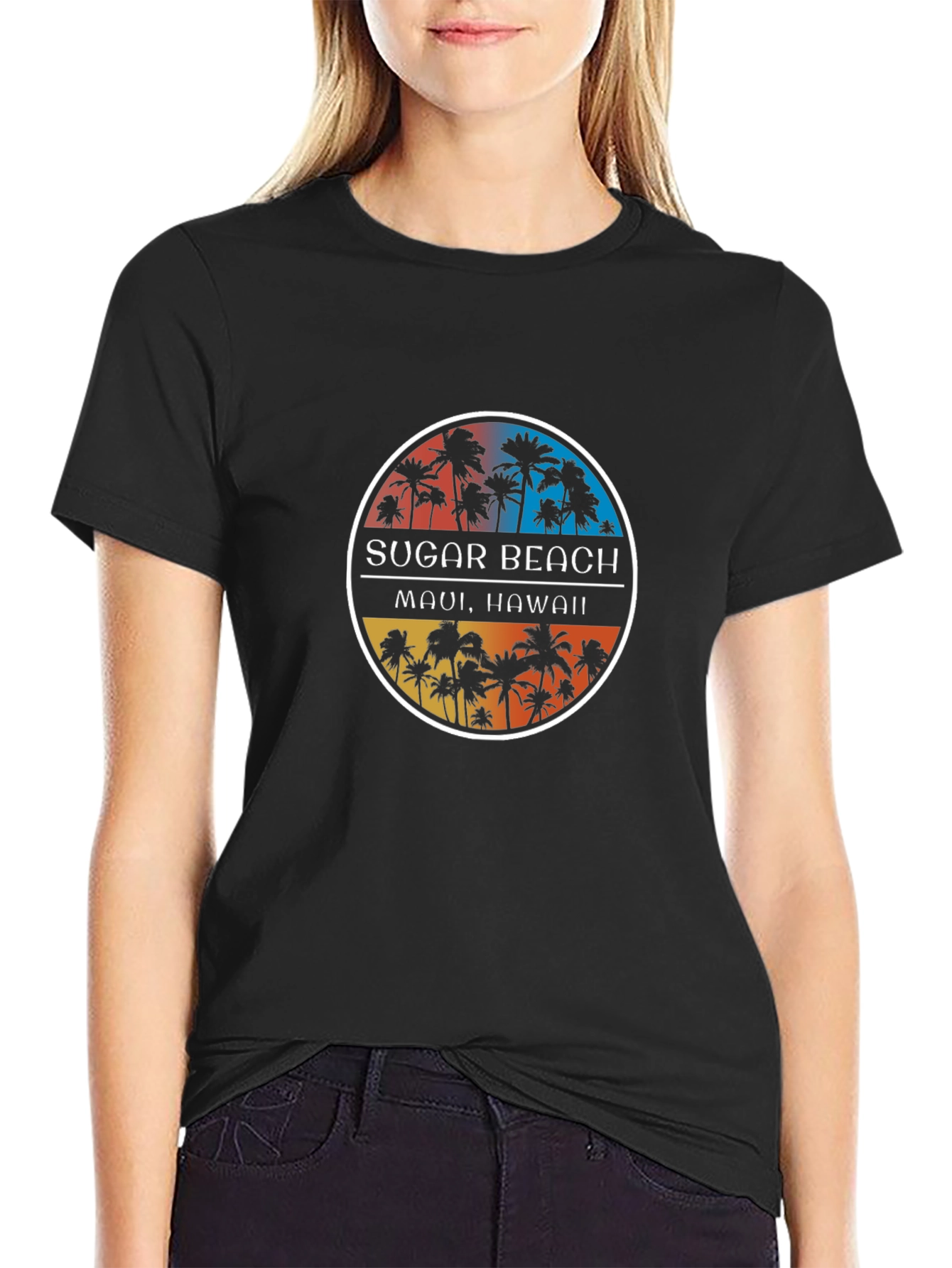 Sugar Beach Maui Hawaii Black T-Shirt