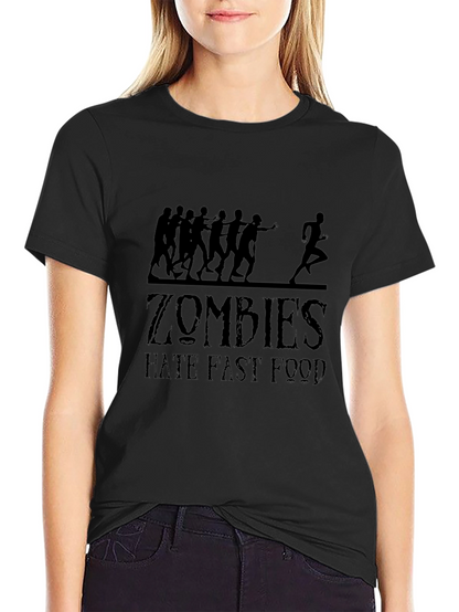 Zombies Hate Fast Food Black Graphic Tee