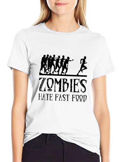 Zombies Hate Fast Food Black Graphic Tee