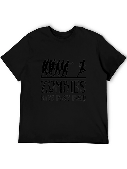 Zombies Hate Fast Food Black Graphic Tee