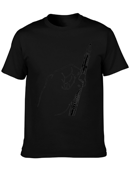 Hand Holding Pen Graphic Tee - Black