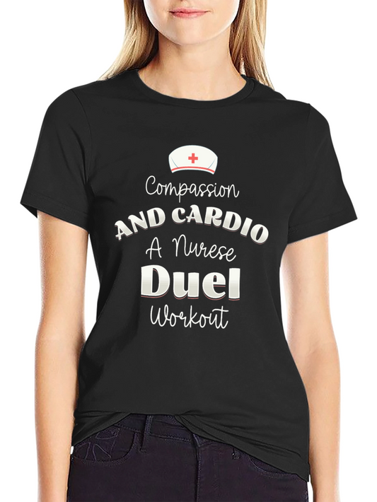 Compassion & Cardio Nurse Workout T-Shirt