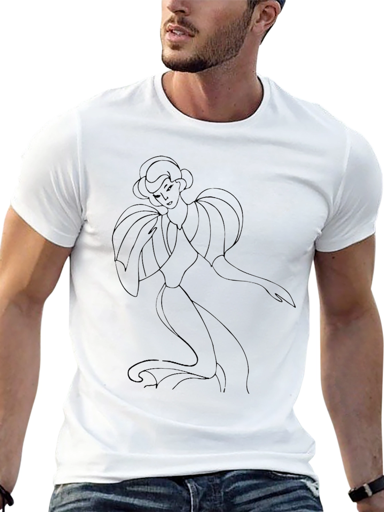 Elegant Lady Graphic Tee - Black