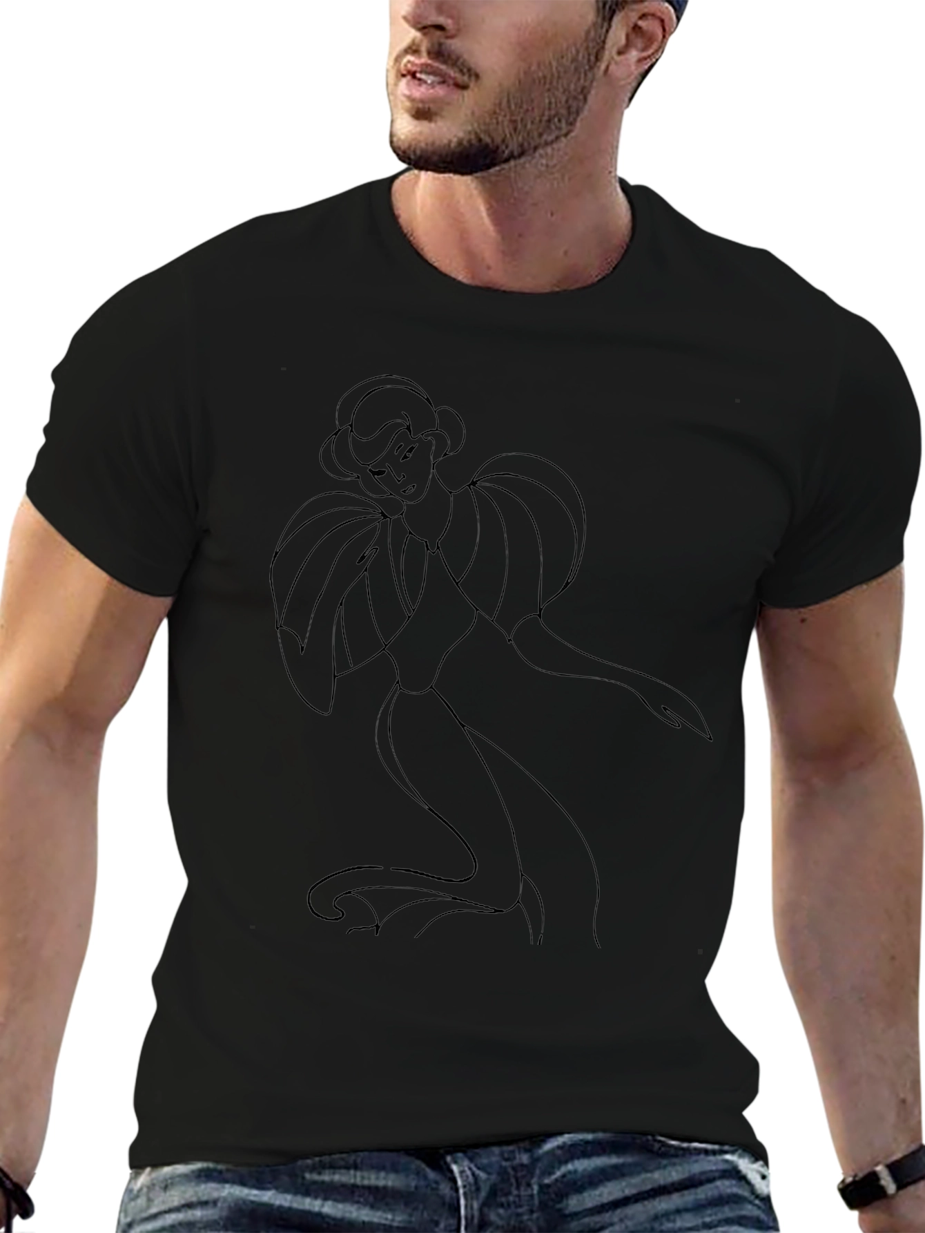 Elegant Lady Graphic Tee - Black