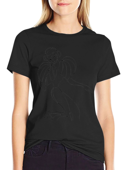 Elegant Lady Graphic Tee - Black