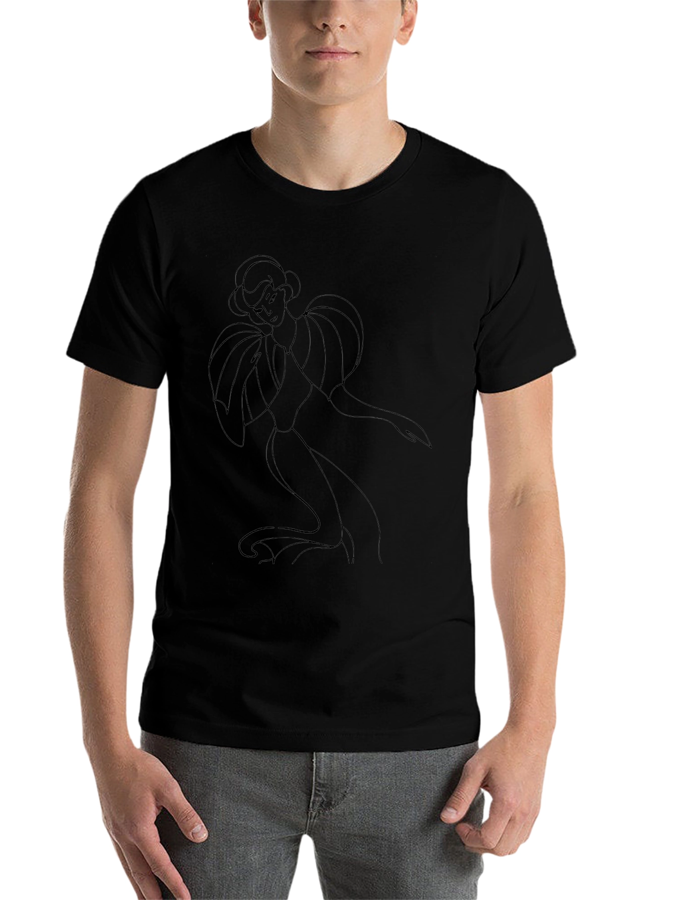 Elegant Lady Graphic Tee - Black
