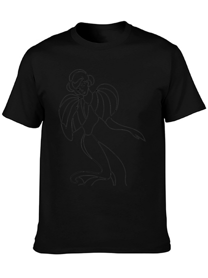 Elegant Lady Graphic Tee - Black
